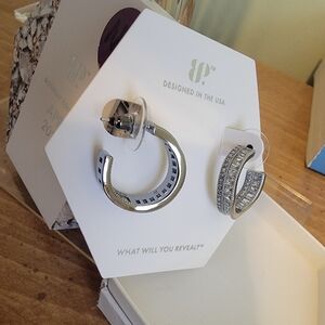 Bomb Party ER75892 “Magically Perfect” CZ Hoop Earrings – Hematite